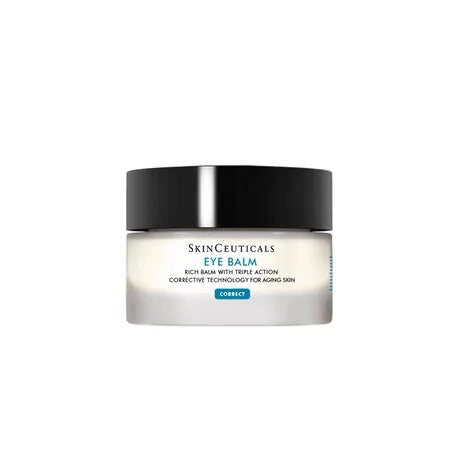 Tarro de 15 ml de SkinCeuticals Eye Balm, bálsamo hidratante para el contorno de ojos con ingredientes vegetales para reducir bolsas y arrugas.