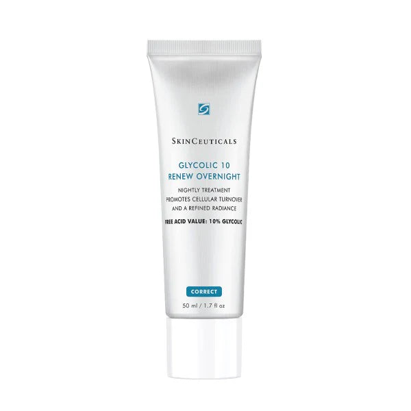 Crema de noche antiedad Skinceuticals Glycolic 10 Renew Overnight con ácido glicólico para luminosidad y renovación celular 50 ml