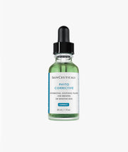 Frasco de 30 ml con cuentagotas de SkinCeuticals Phyto Corrective, sérum calmante e hidratante con ingredientes botánicos para pieles sensibles y con rojeces.