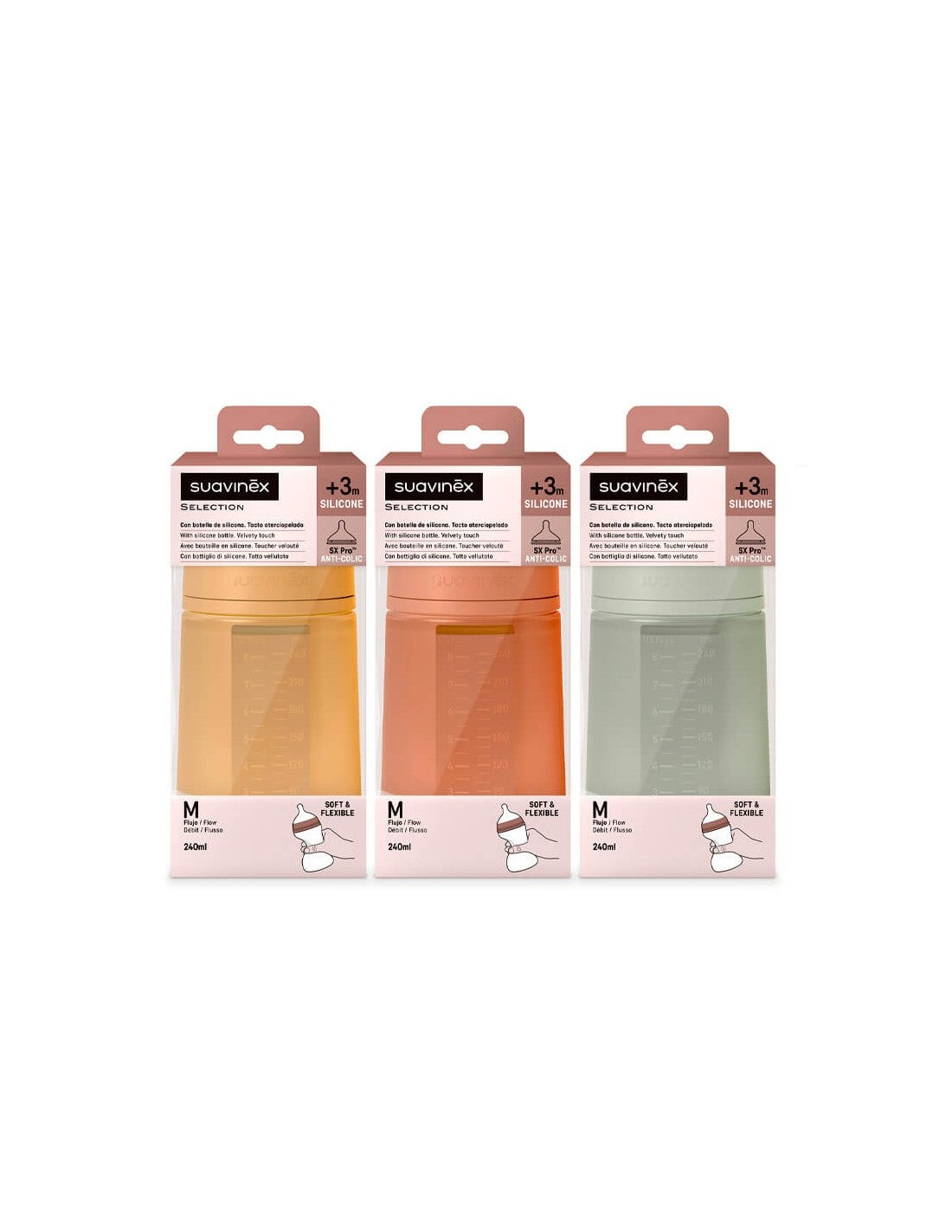 BIBERON SILICONA SUAVINEX INTENSE COLOUR + 3 MESES 1 UNIDAD