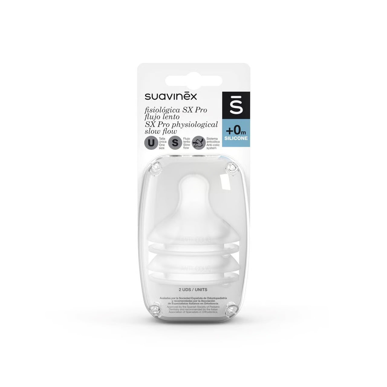 TETINA FISIOLOGICA FLUJO S SILICONA 2 UNIDADES SUAVINEX