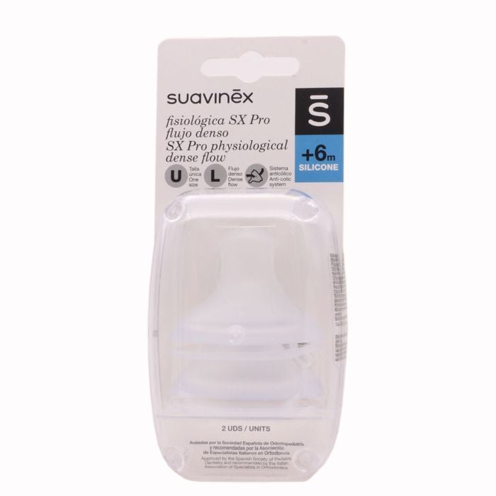 TETINA FISIOLOGICA FLUJO L SILICONA 2 UNIDADES SUAVINEX